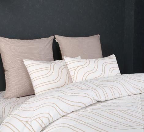 Постельное белье с одеялом "Kazanov.A." Орландо (капучино бежевый) Велюр/Egypt Cotton, Евро