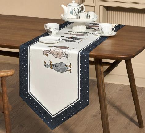 Дорожка на стол "FAMILY FARM" 45х145 см, синий