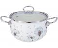 Кастрюля эмалированная со стеклянной крышкой "DANDELION", 2,8 л