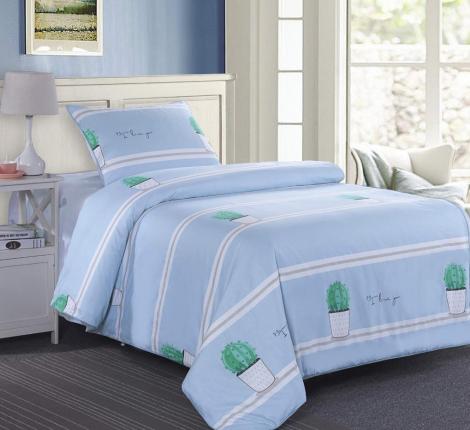 Постельное белье детское "Sofi de Marko" Кактус (голубой) Сатин, 1,5 спальный