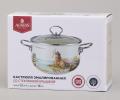 Кастрюля эмалированная со стеклянной крышкой "LAVANDER CATS", 1,5 л