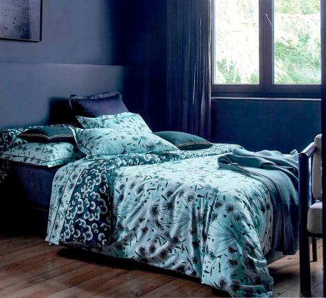 Постельное бельё "Blanc des Vosges" FLOREA BLEU celeste Сатин ДеЛюкс, Евро