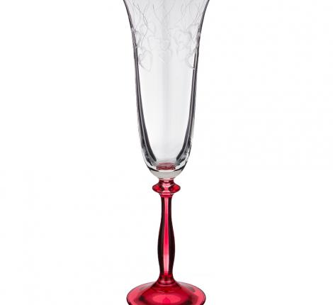Набор бокалов для шампанского 2 штуки &quot;LOVE RED&quot; 180 мл