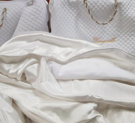Одеяло шелковое Elisabette PREMIUM  всесезонное, 160х210 (белое)
