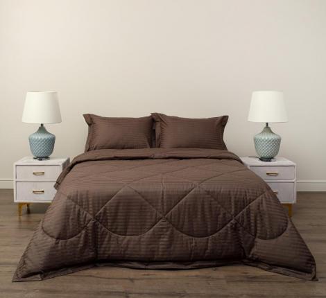Постельное белье с одеялом "Sofi de Marko" Федерико (кофе) Страйп Сатин, Семейный