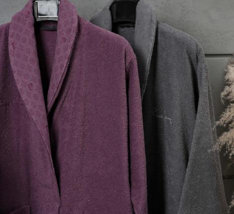 Набор "PIERRE CARDIN HOME" (2 халата, полотенца 50х90-2 шт., 70х140-2 шт.), сирень-серый