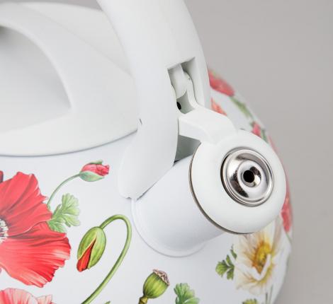 Чайник со свистком "БЕЛЫЕ МАКИ", 3,0 л