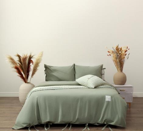 Постельное белье "Sofi de Marko" Аредель (олива) Лён, 1,5 спальный