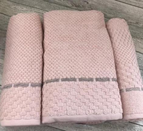 Набор махровых полотенец PUPILLA &quot;MONET&quot; 50х80+50х90+70х140, Розовый