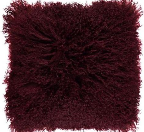 Подушка "Tibetan Burgundy" ( темно-бирюзовый) мех тибетской козы, 40x40