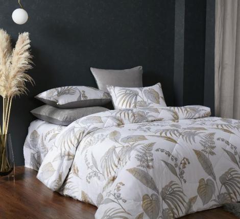 Постельное белье с одеялом "Kazanov.A." Вермонт (бежевый графит) Велюр/Egypt Cotton, Евро