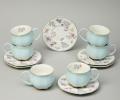 Чайный набор "ВРЕМЕНА ГОДА" 42-565 на 6 персон, 12 предметов (250 мл), голубой