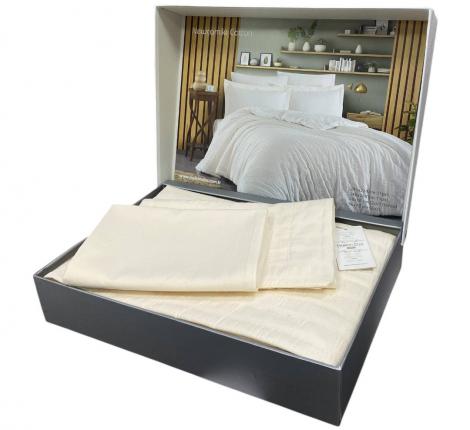 Постельное бельё "Maison D'or" NEW CAMILLE Жатый сатин 1,5 спальный, кремовый