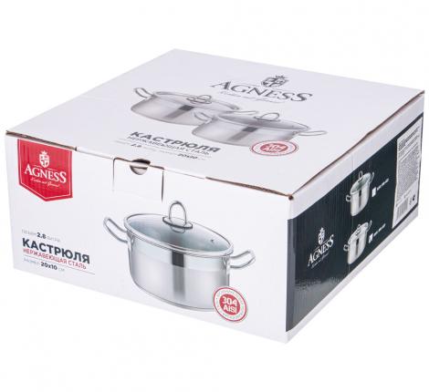 Кастрюля с крышкой "Agness" 916-457, 2,8 л