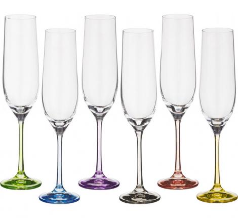 Набор бокалов для шампанского 6 штук &quot;RAINBOW&quot; 674-416, 190 мл