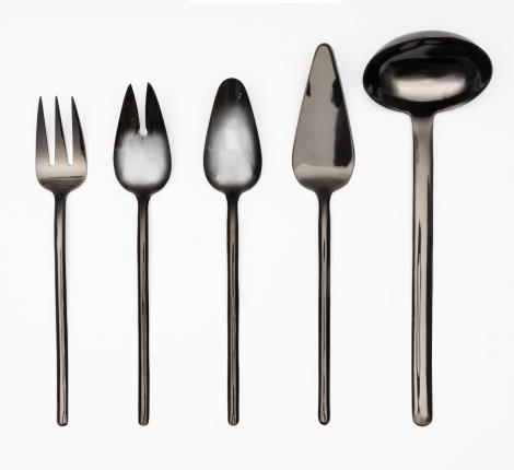 Набор столовых приборов для сервировки "STICK SERVING SET" BLACK, 5 предметов