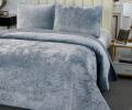 Покрывало "Sofi de Marko" Патрисия (серо-голубой 1) Велюр, 240х260