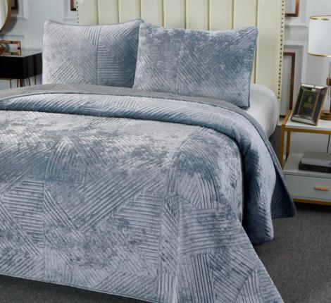 Покрывало "Sofi de Marko" Патрисия (серо-голубой 1) Велюр, 240х260