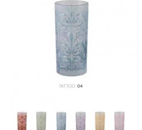 Набор высоких стаканов 6 штук "TATTOO" хрустальное стекло, высота 15 см