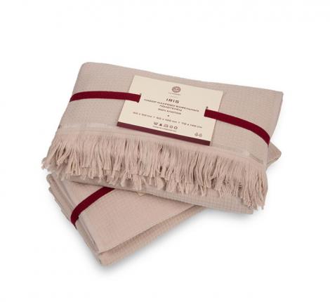 Комплект вафельно-махровых полотенец Luxberry "IRIS" (30x50,50x100,70x140), мокко