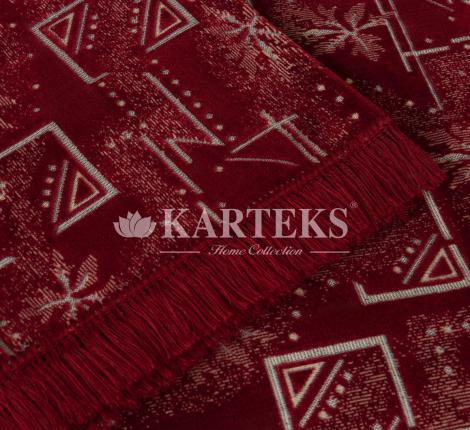 Покрывало шпигель большой "Karteks" на диван 160х220 ГЕОМЕТРИЯ, бордовый