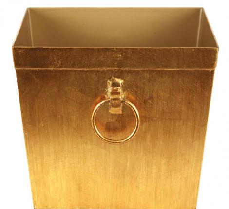 Кашпо "G&C" (золото) высота 20 см, металл, ручная работа