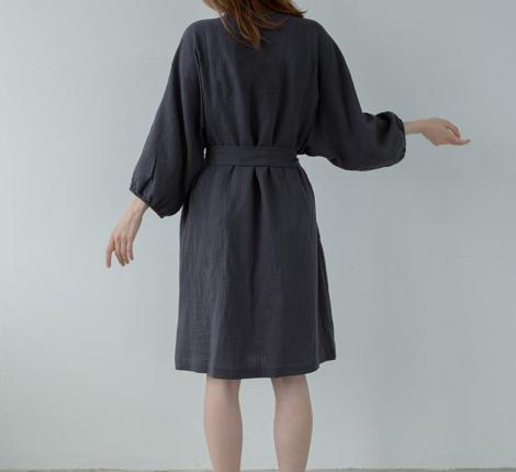 Халат Luxberry "Муслин и комфорт" графитовый, M