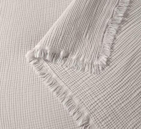 Постельное белье с покрывалом "Kazanov.A." Stonewash Muslin (серебро жемчуг) Муслин, Евро