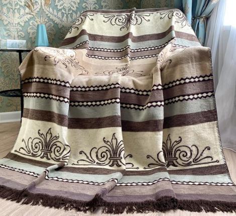 Плед хлопковый Райтекс "ОРНАМЕНТ бежевый", 150х200