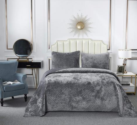 Покрывало "Sofi de Marko" Патрисия (серая 1) Велюр, 240х260