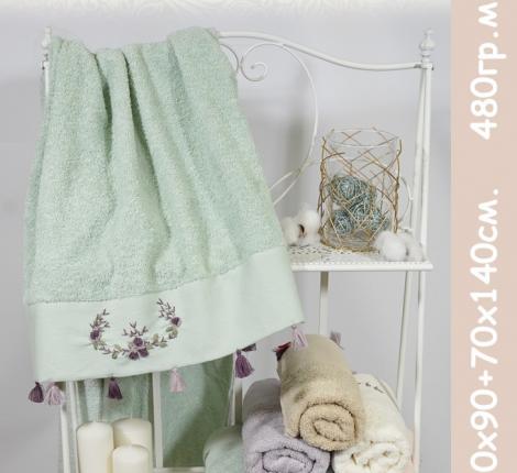 Набор полотенец "KARTEKS" (50х90/70х140) 2шт, салатовый 3