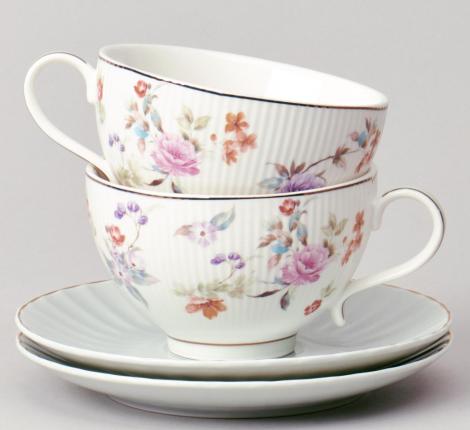 Чайный набор "ВРЕМЕНА ГОДА" на 2 персоны, 4 предметов (250 мл), голубой