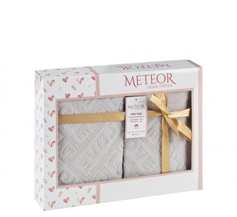 Комплект махровых полотенец "METEOR" (50x90/70х140) 2 шт. LOVE, серый