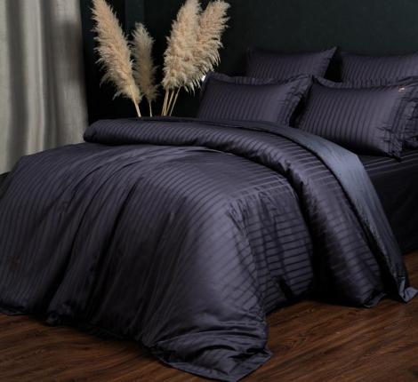 Постельное белье "Kazanov.A." Stripe Le-Man (графит сапфир) Страйп Сатин, Евро