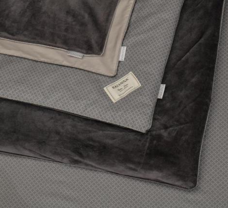 Постельное белье с одеялом "Kazanov.A." Хьюстон (графит серый жемчуг) Велюр/Egypt Cotton, Евро