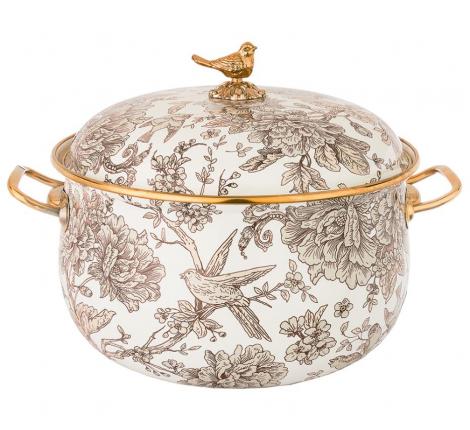 Кастрюля эмалированная "ВИНТАЖ. ПТИЧКА", 3,8 л