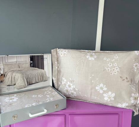 Постельное бельё "Maison D'or" MARGUERITES (бежевый) Тенсел, Евро