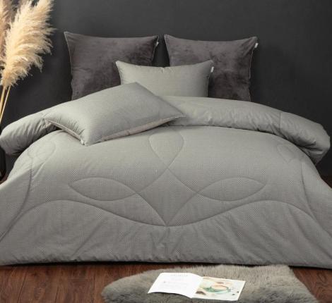 Постельное белье с одеялом "Kazanov.A." Хьюстон (графит серый жемчуг) Велюр/Egypt Cotton, Евро