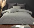 Постельное белье с одеялом "Kazanov.A." Хьюстон (графит серый жемчуг) Велюр/Egypt Cotton, Евро