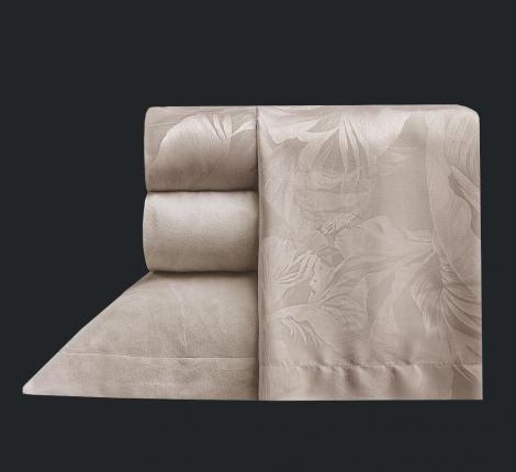 Постельное белье с одеялом "Kazanov.A." Lindor J'Adore (крем) Велюр/Тенсел, Евро