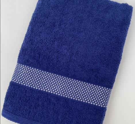Полотенце махровое Кристаллики 70х135, темно-синий