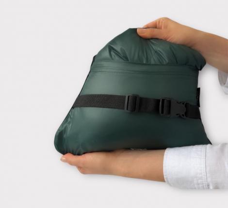 Дорожный плед-пончо пуховый "Travel Cape Plaid Grass" DARK GREEN, 130х170