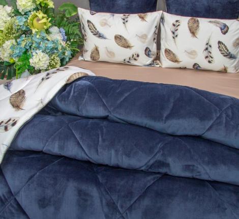 Постельное белье с одеялом "Kazanov.A." Роуч (индиго платина) Egypt Cotton, Евро