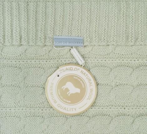 Плед вязаный "Sofi de Marko" Джовани (морская волна), 100х140