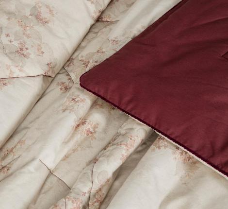 Постельное бельё с одеялом "Kazanov.A." Linen Batik (гранатовый лен) Сатин, Евро