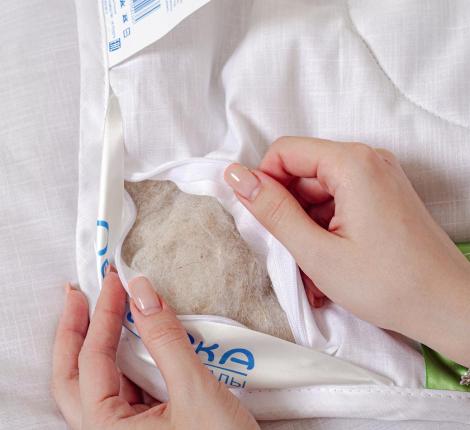 Одеяло всесезонное Лежебока "ЛЁН и БАМБУК" в сатине, 140х205