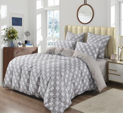 Постельное белье "Sofi de Marko" Бонифаций (серый) Сатин, Семейный