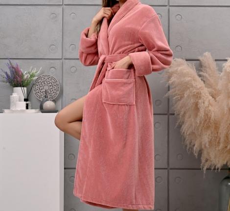Халат женский трига шалька "AMBIELLA A-1295" сухая роза, 2XL