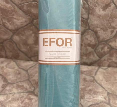 Простыня на резинке EFOR "MAVI (голубой)" Ранфорс, 100х200 с наволочкой 50х70