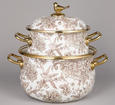 Набор эмалированных кастрюль с крышкой "ROYAL GARDEN", 4 предмета